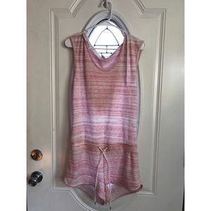 Pink and white romper